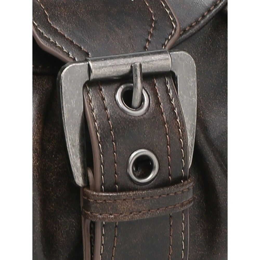 Trendy Shoulder Bag Vintage Leather Spicy Girl Y2K Armpit Bag Rivet Belt - Picture 6 of 6